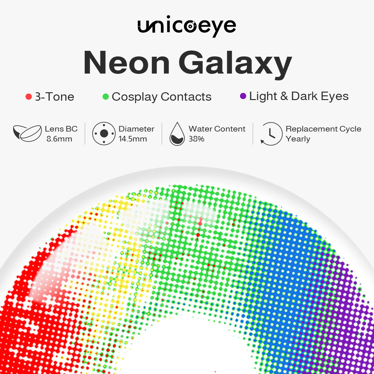 Neon Galaxy Costume Yearly Contact Lenses