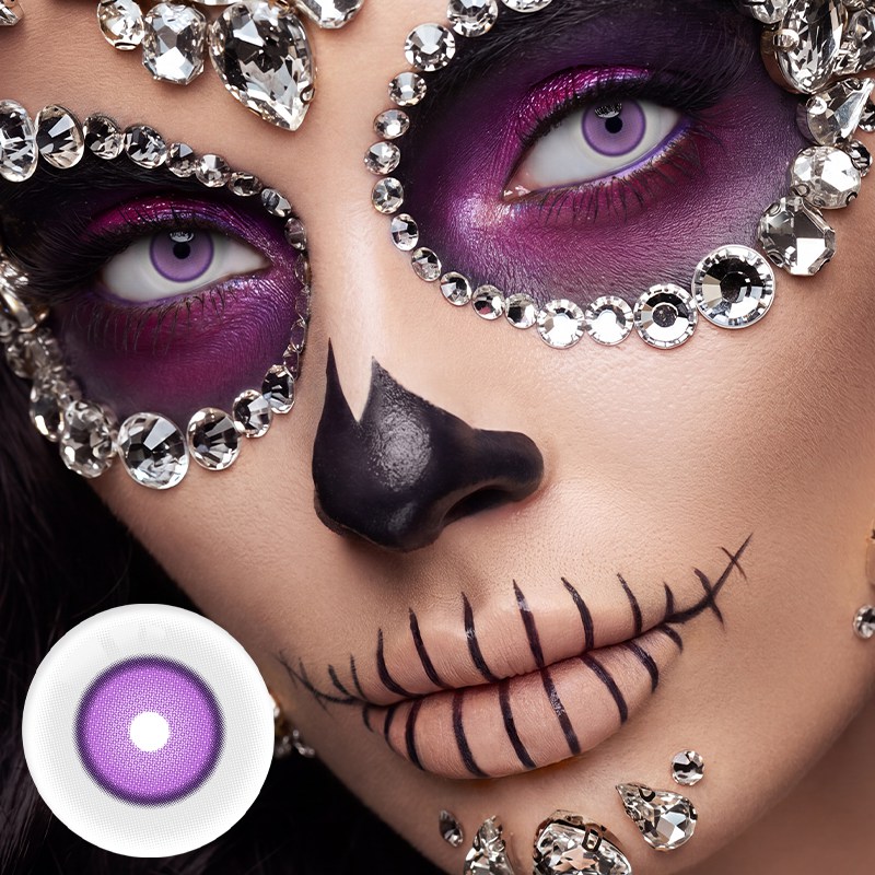 Ghoul Purple Costume Yearly Contact Lenses | 2 Pcs