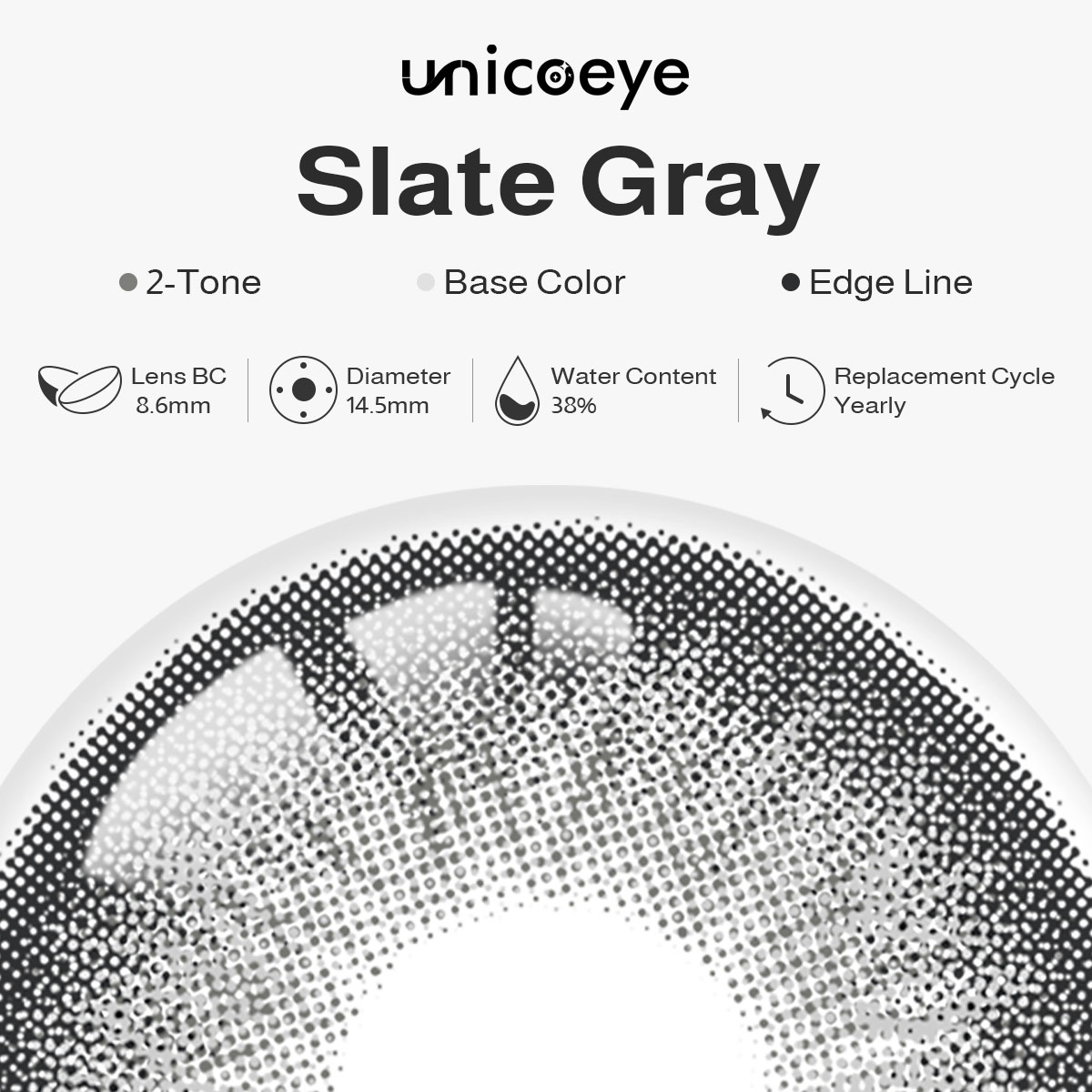 Slate Gray Yearly Contact Lenses