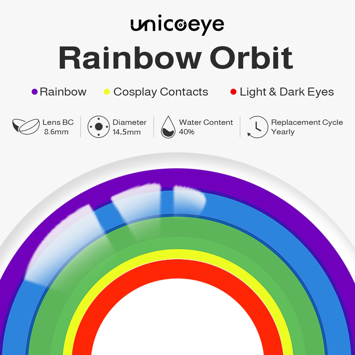 Rainbow Orbit Costume Yearly Contact Lenses | 2 Pcs
