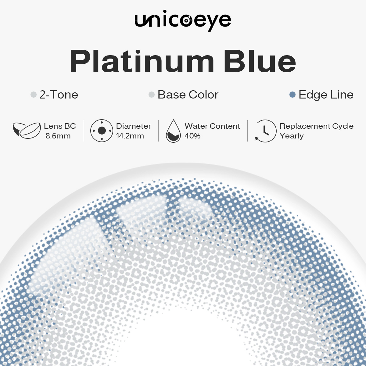 Platinum Blue Prescription Yearly Contact Lenses