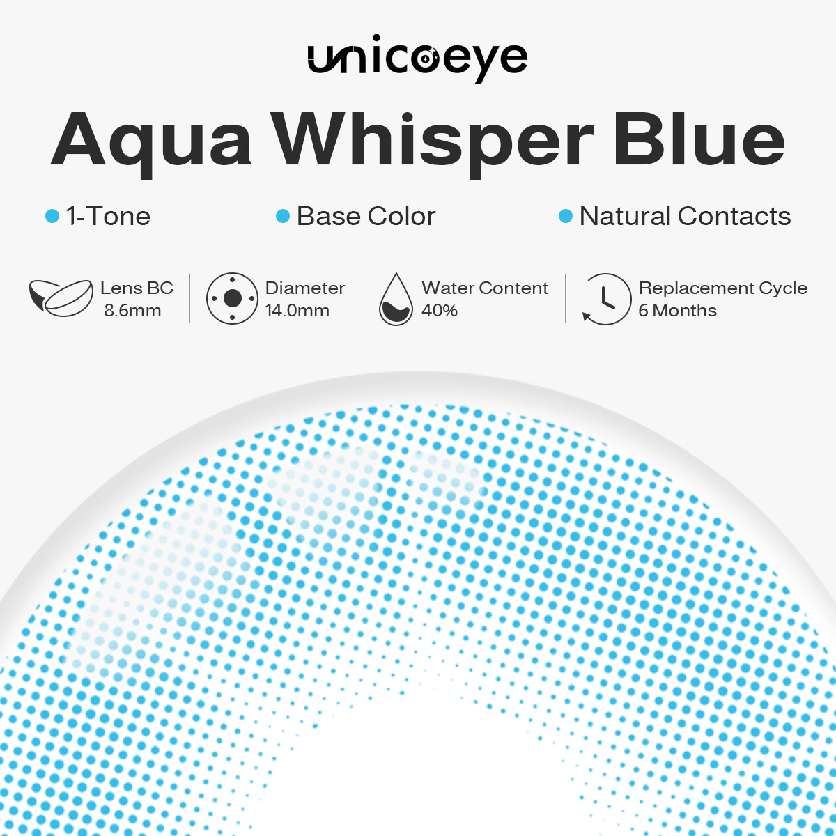 Aqua Whisper Blue 6 Months Contact Lenses | 2 Pcs