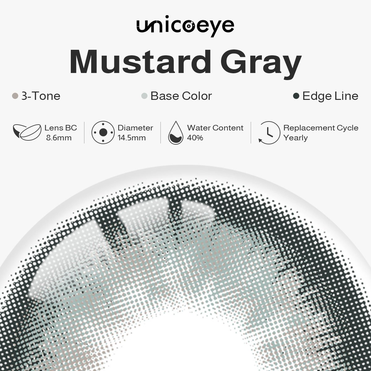 Mustard Gray Prescription Yearly Contact Lenses
