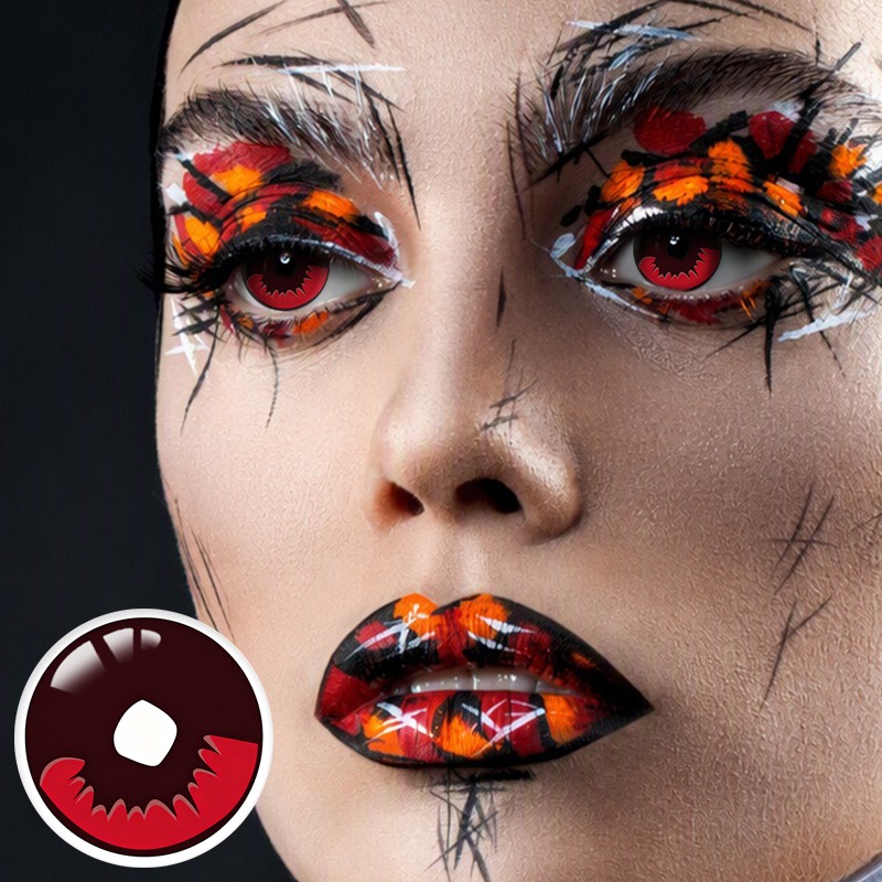 Kamado Tanjiro Red Costume Yearly Contact Lenses | 2 Pcs