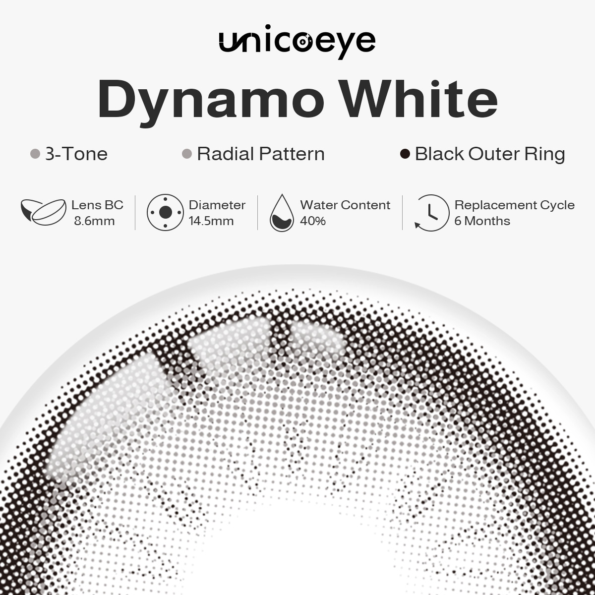 Dynamo White Prescription 6 Months Contact Lenses | 2 Pcs