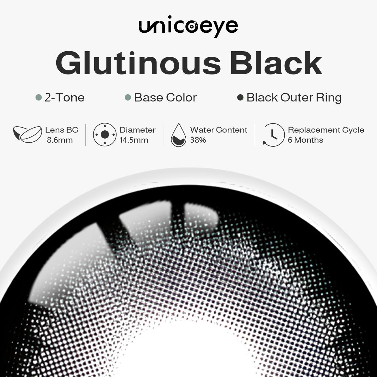 Glutinous Black Prescription 6 Months Contact Lenses