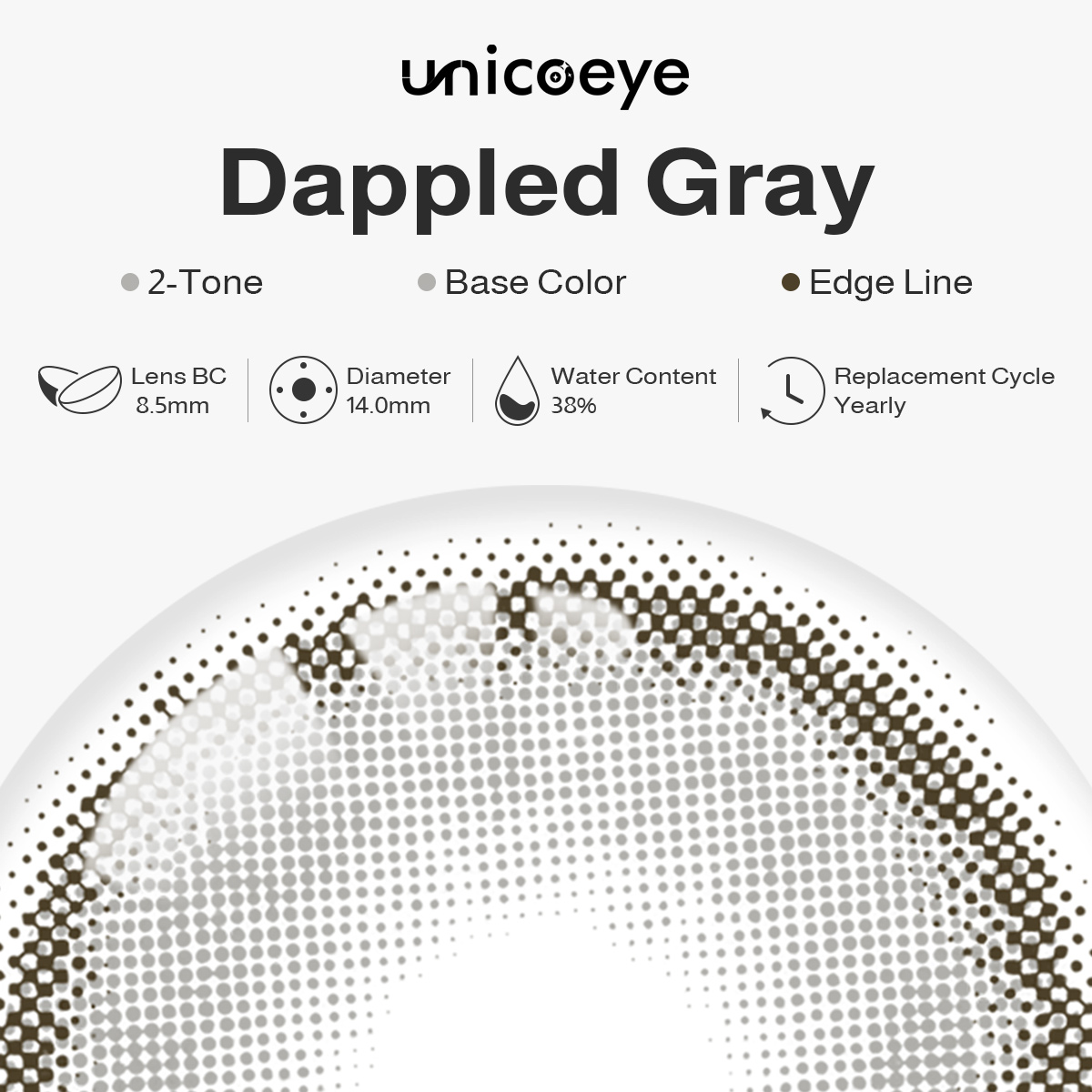 Dappled Gray Yearly Contact Lenses