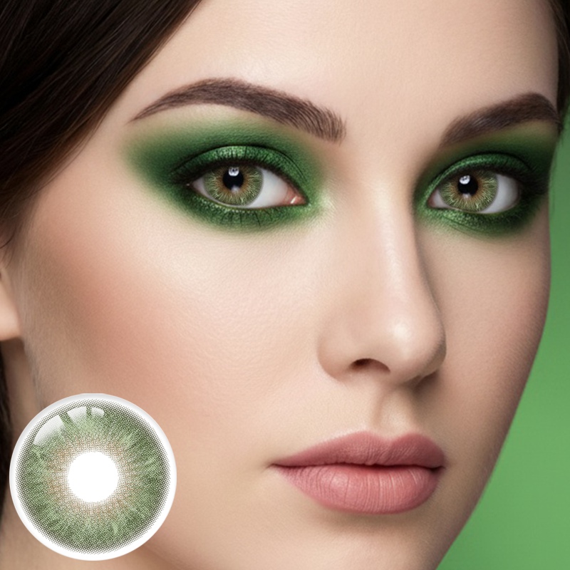 Honey Olive Green Yearly Contact Lenses | 2 Pcs