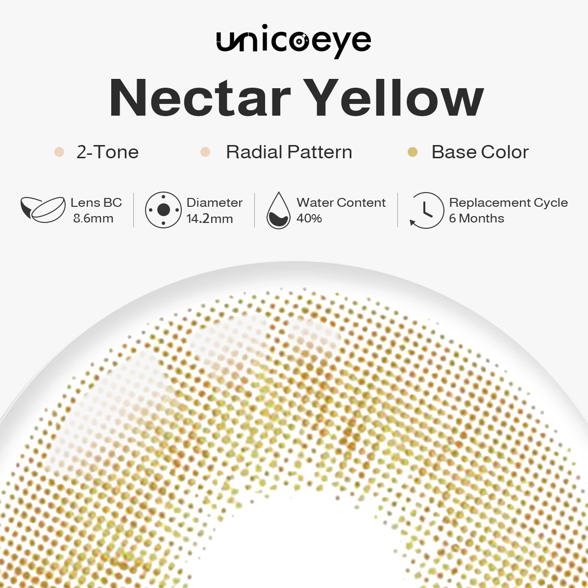 Nectar Yellow 6 Months Contact Lensess | 2 Pcs