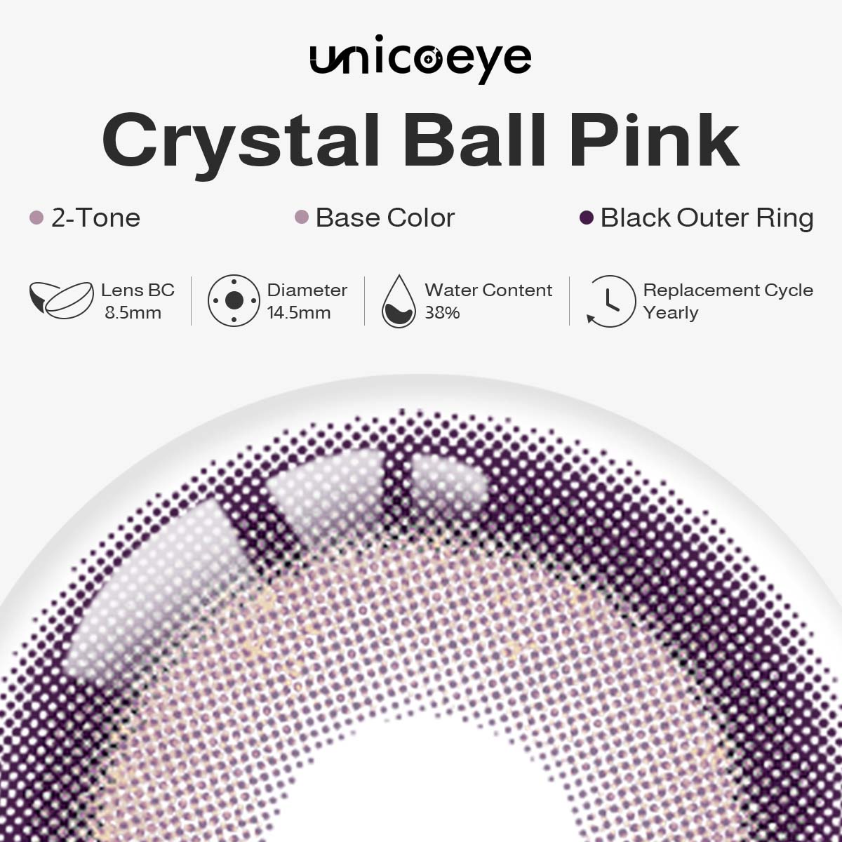 Crystal Ball Pink Yearly Contact Lenses