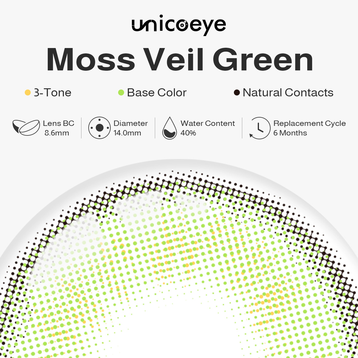 Moss Veil Green 6 Months Contact Lenses | 2 Pcs