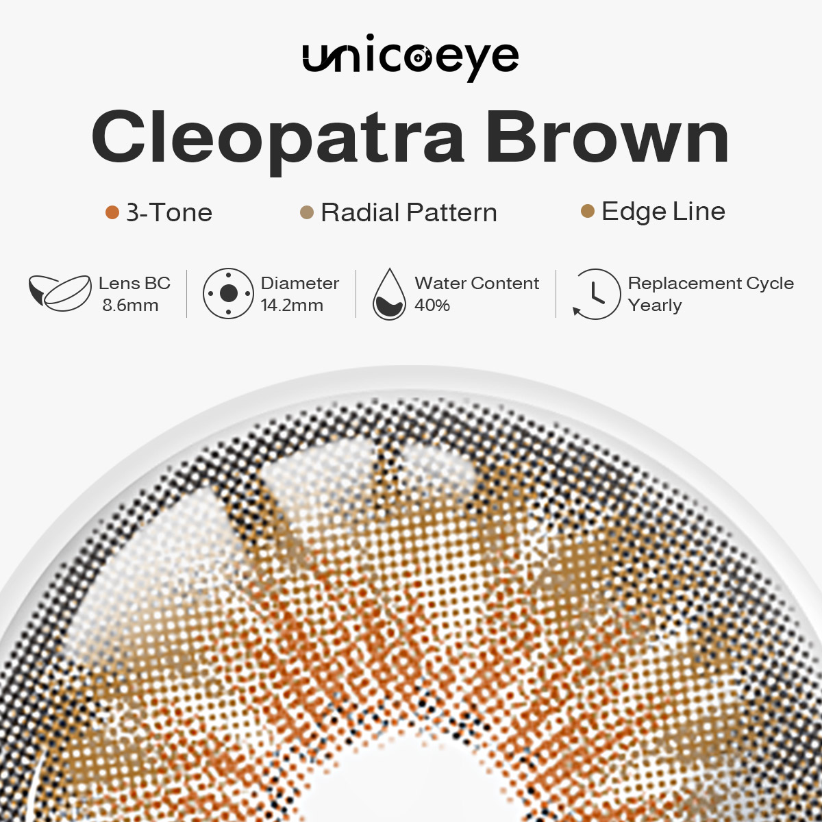 Cleopatra Brown Prescription Yearly Contact Lenses
