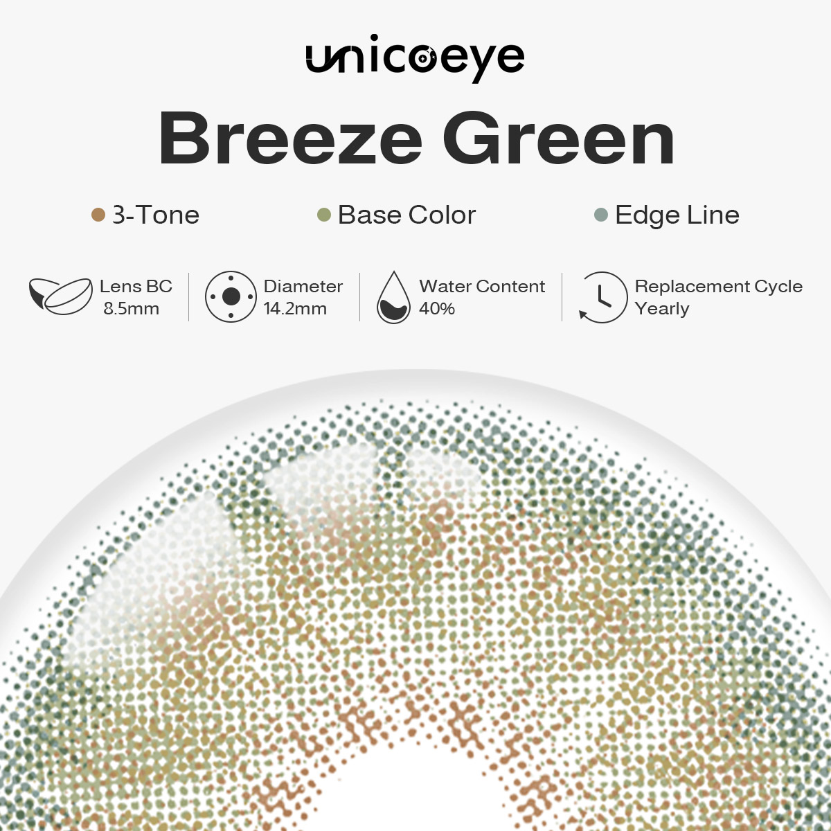 Breeze Green Yearly Contact Lenses | 2 Pcs