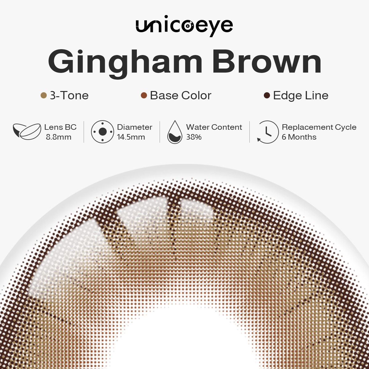 Gingham Brown 6 Months Contact Lenses | 2pcs