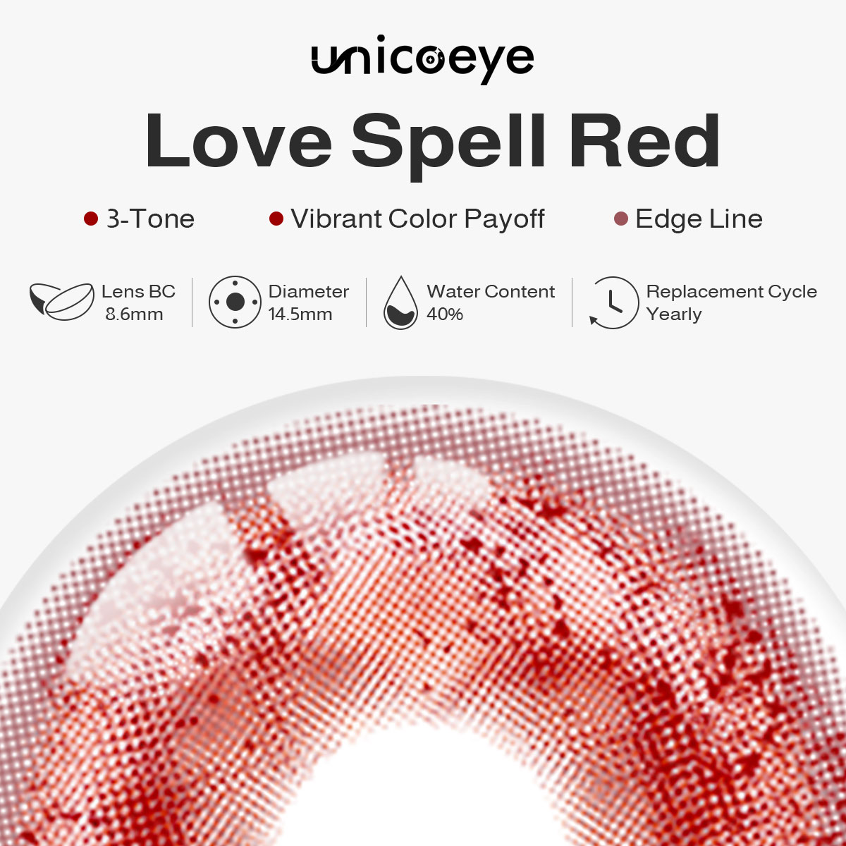 Love Spell Red Yearly Contact Lenses
