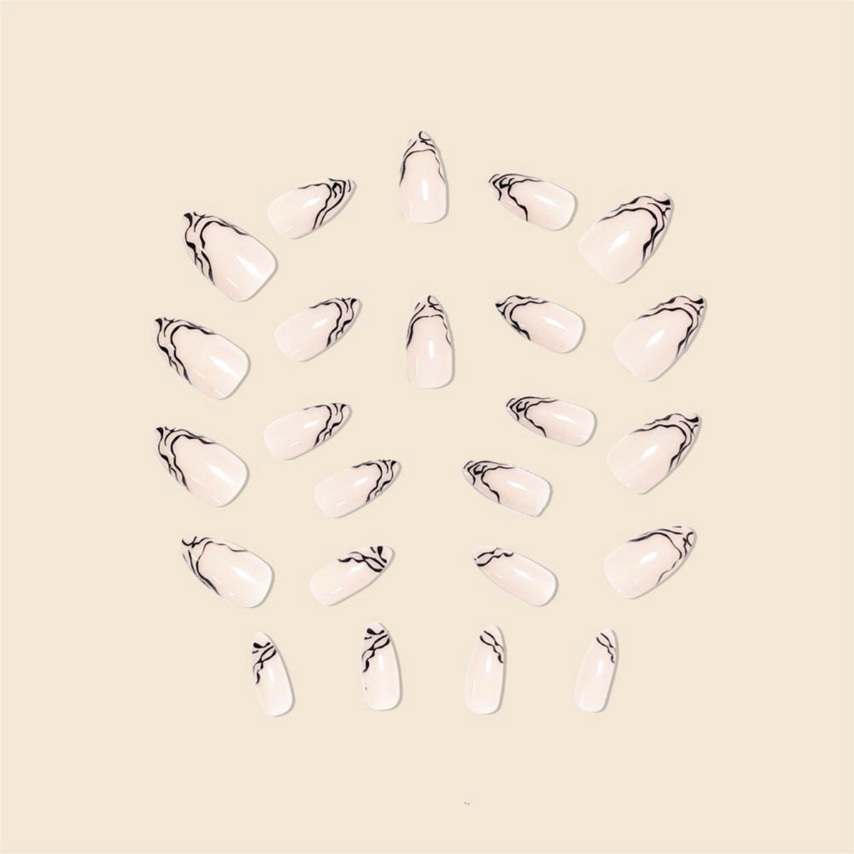 Swirl Vibe Black Nails