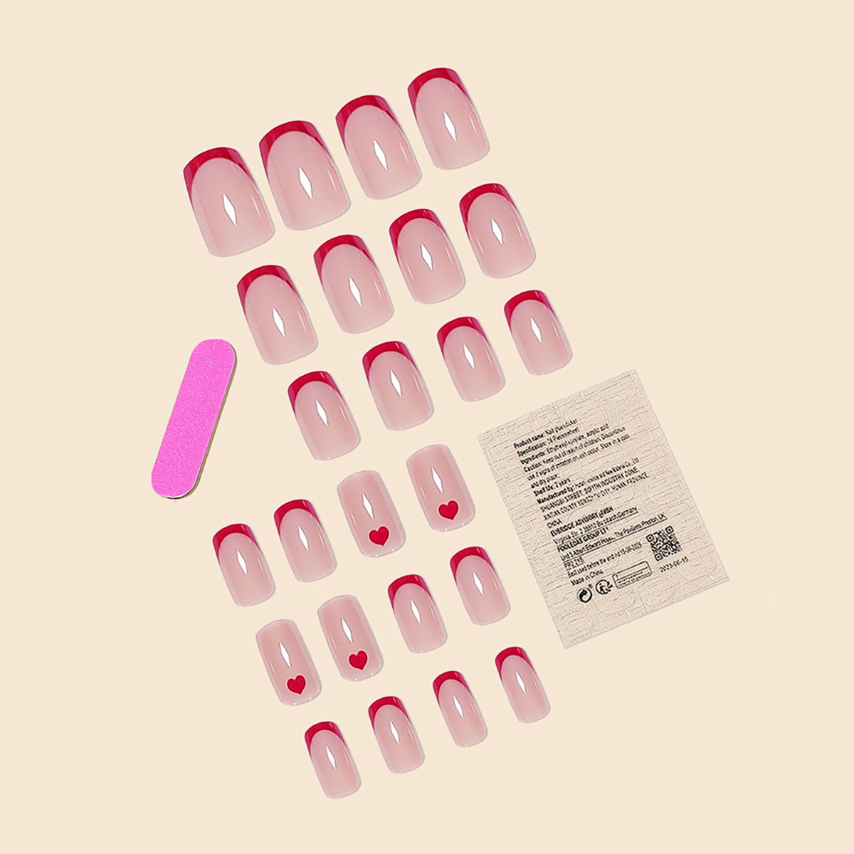 Heart Inferno Red Nails