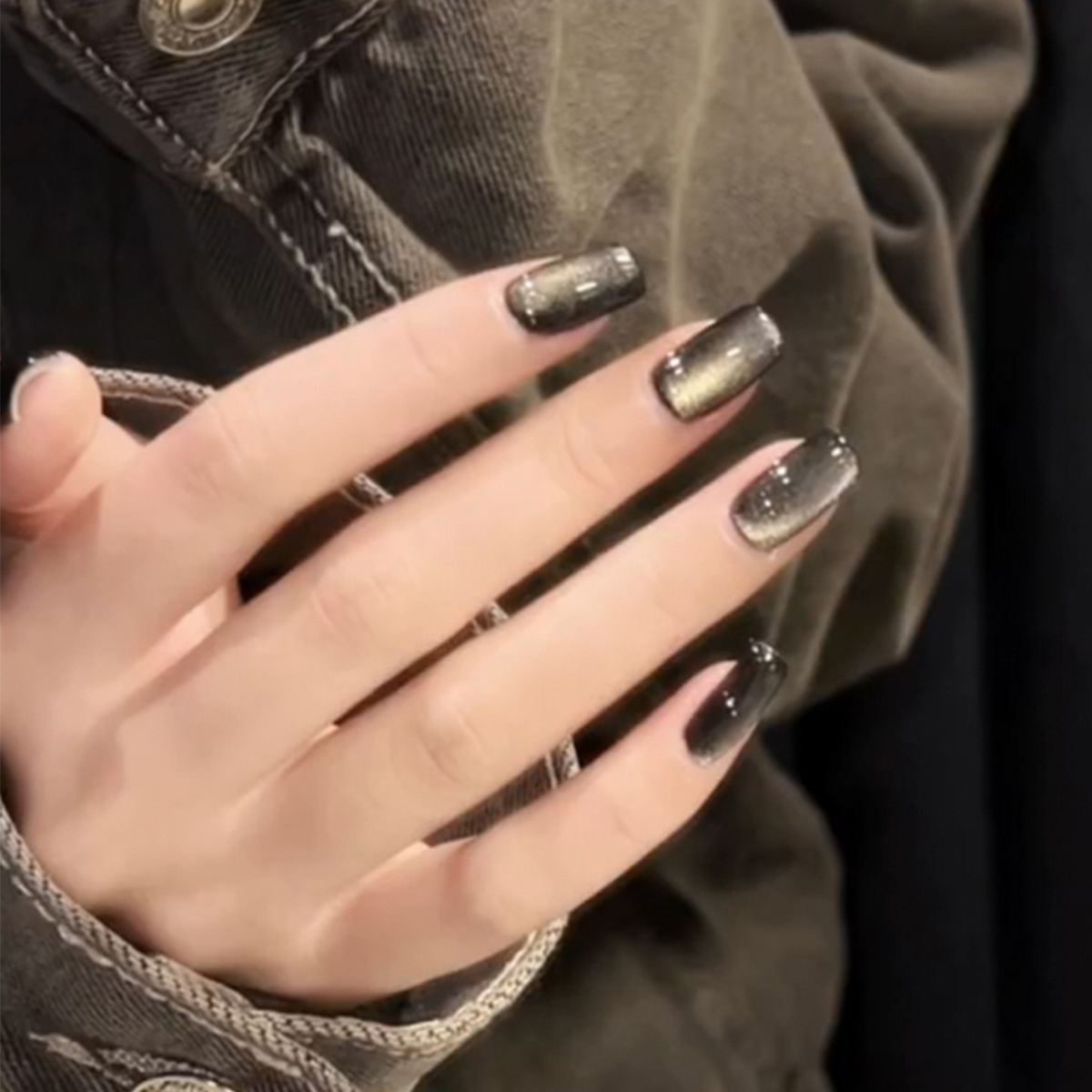 Obsidian Frost Black Nails
