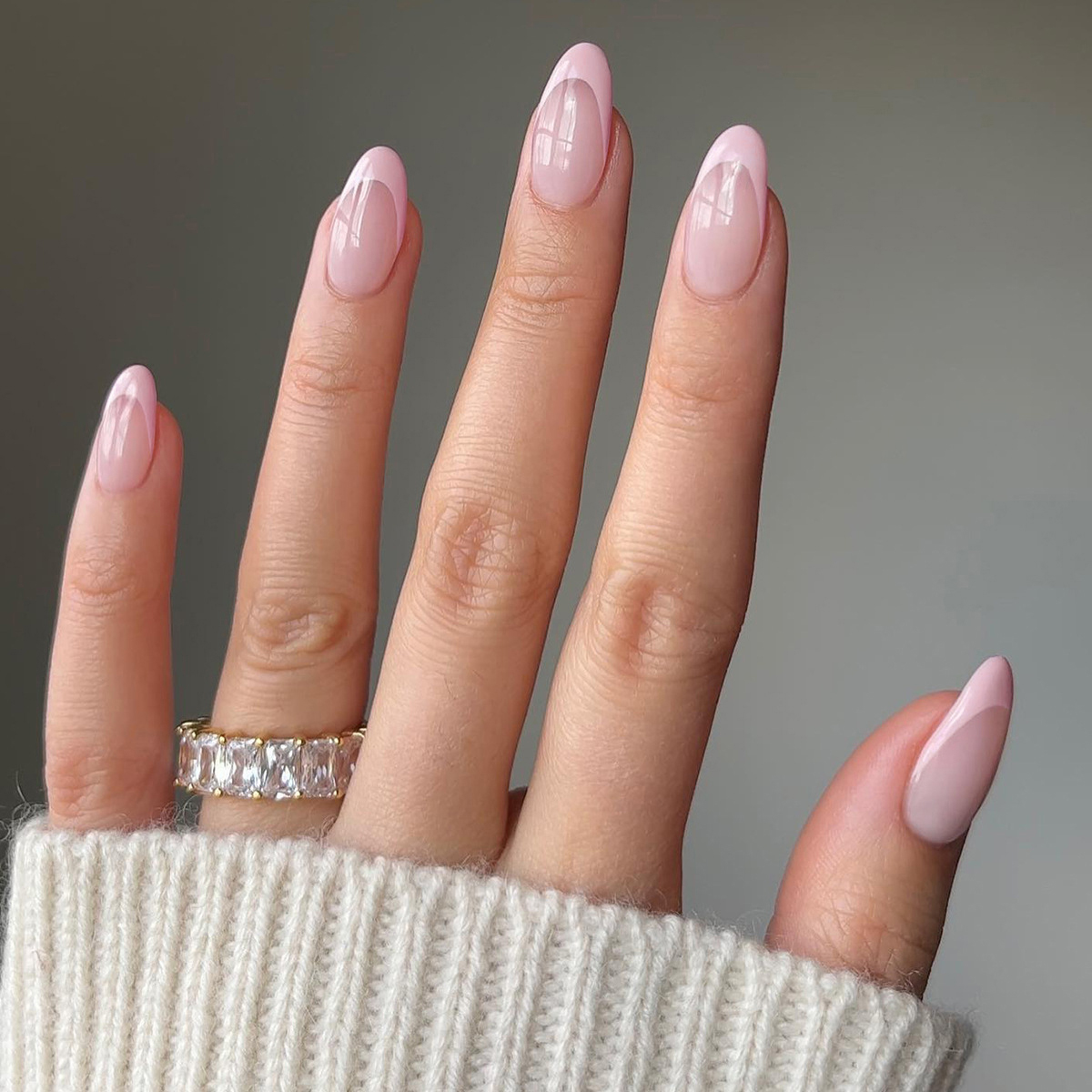 Petal Tips Pink Nails