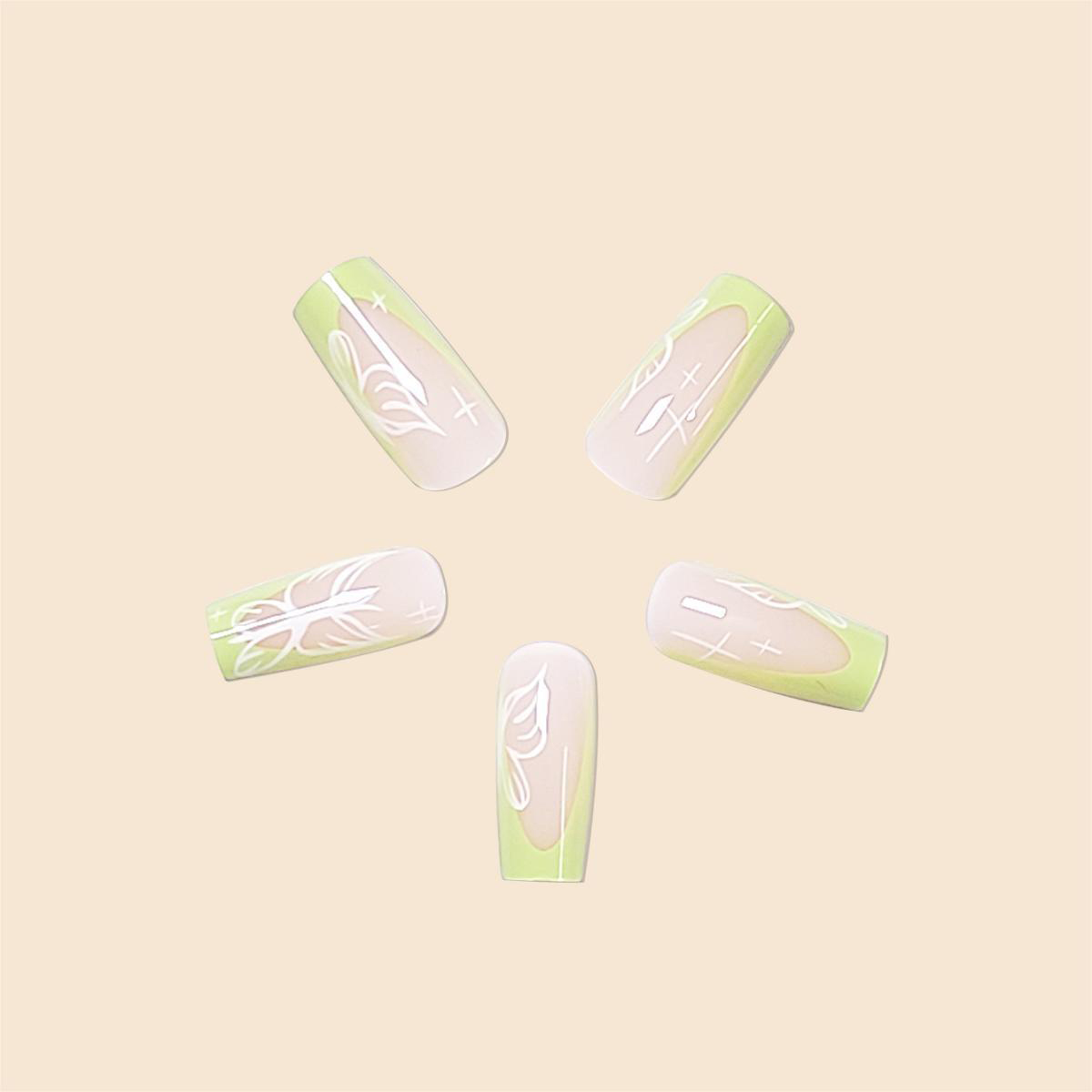 Spring Papillon Green Nails