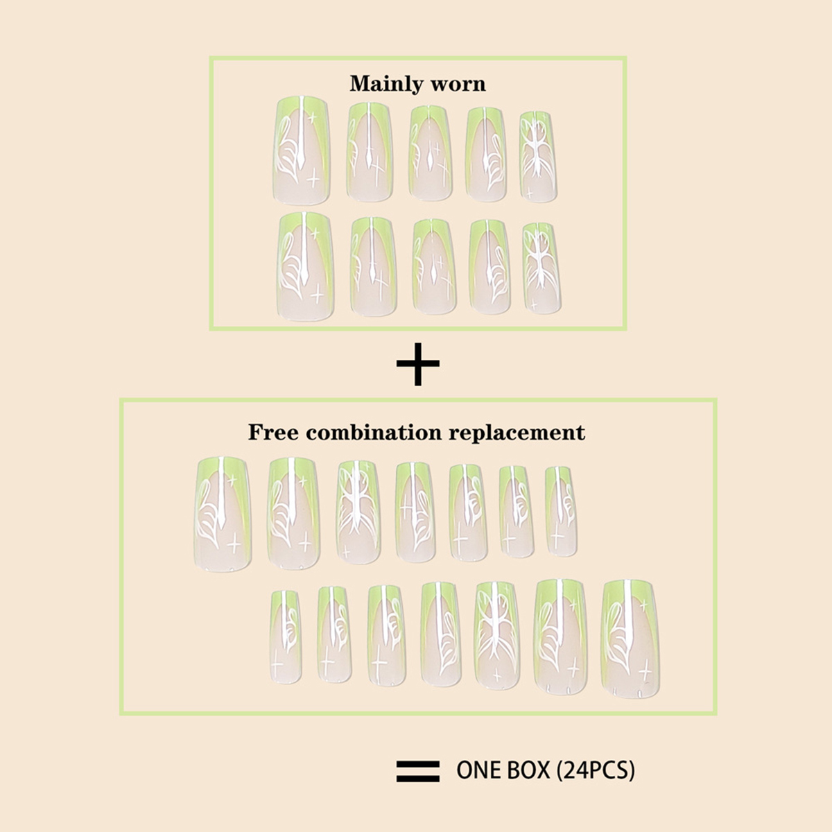 Spring Papillon Green Nails