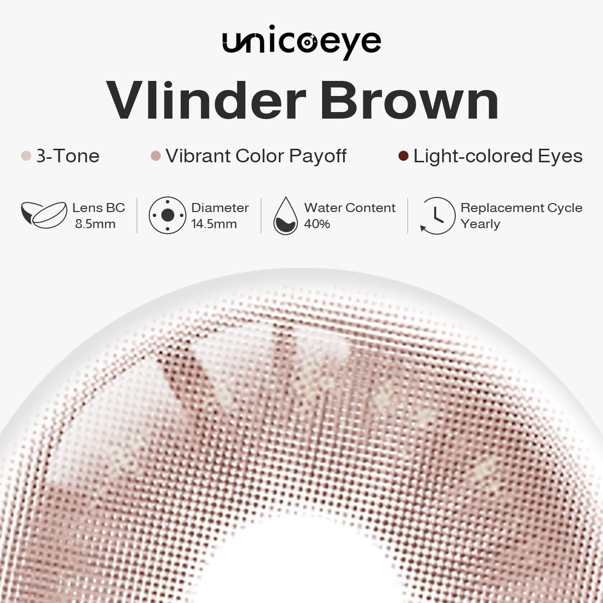 Vlinder Brown Prescription Yearly Contact Lenses | 2 Pcs