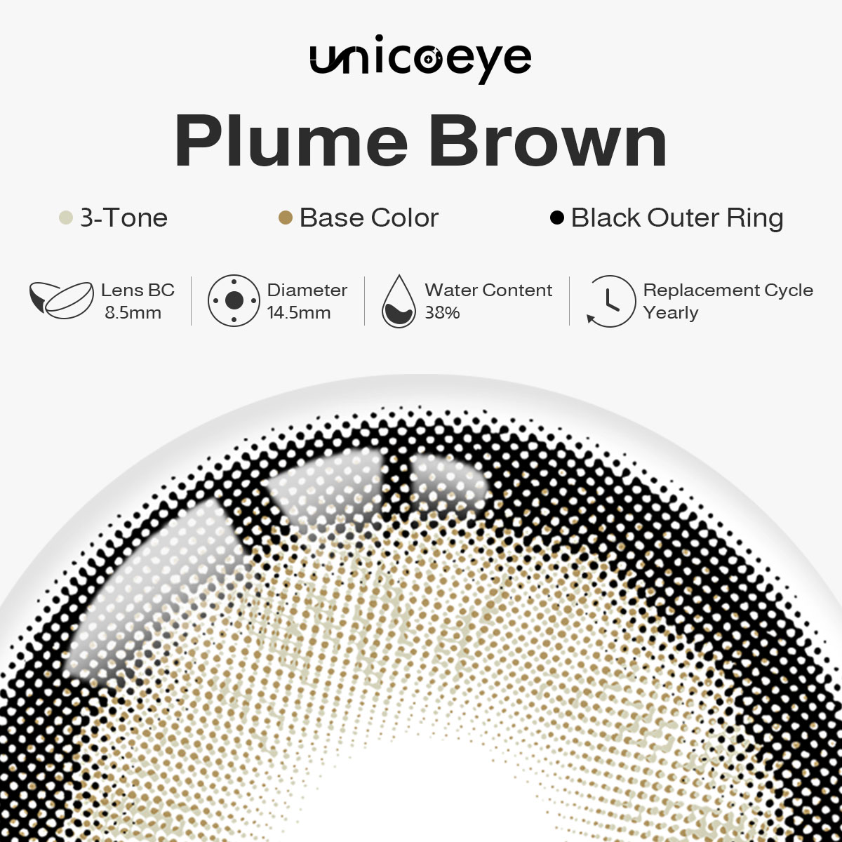 Plume Brown Yearly Contact Lenses