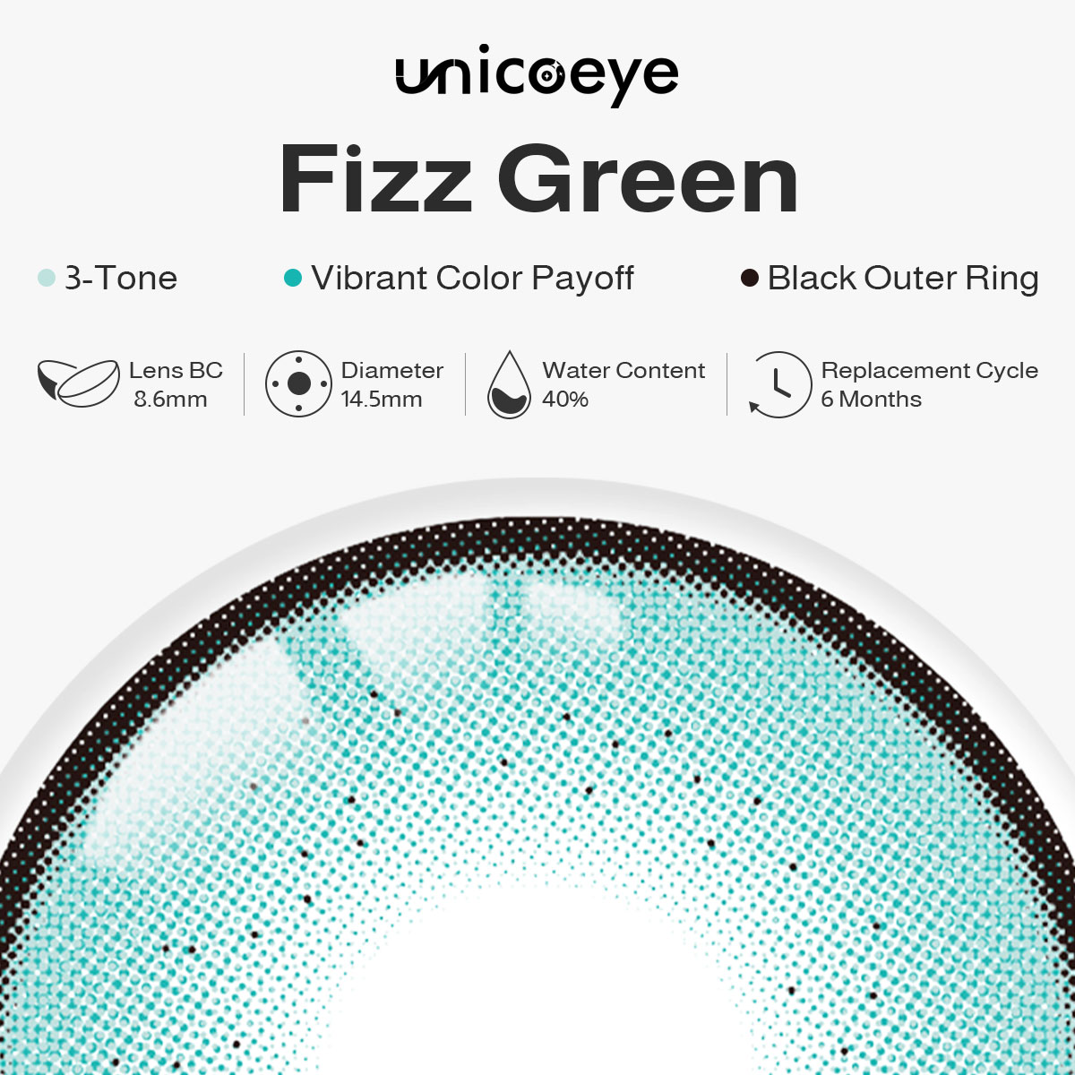 Fizz Green Prescription 6 Months Contact Lenses | 2pcs