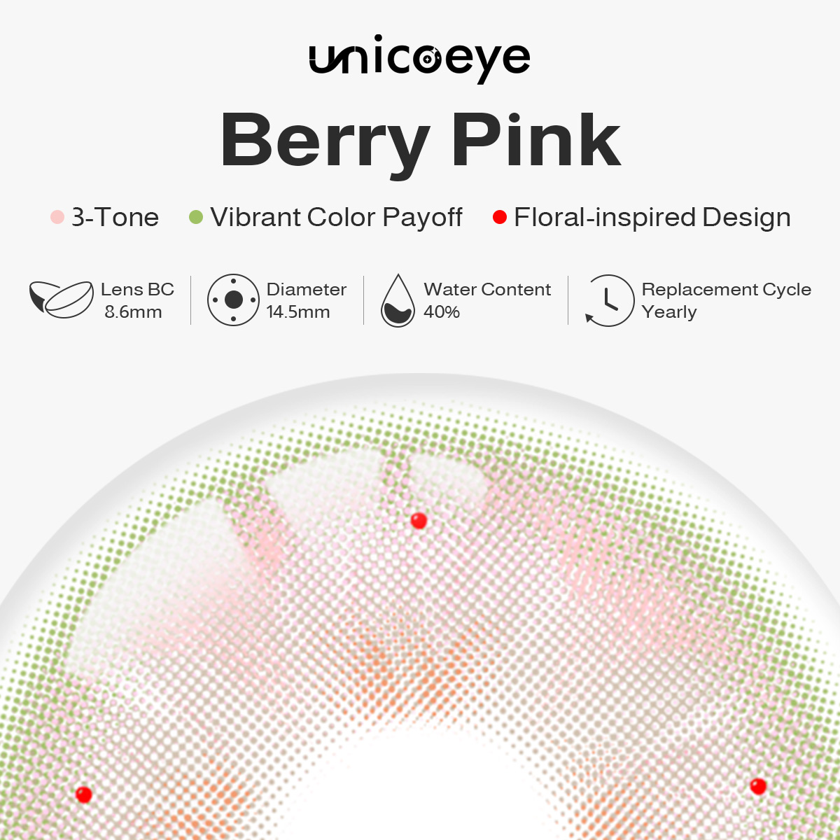 Berry Pink Yearly Contact Lenses