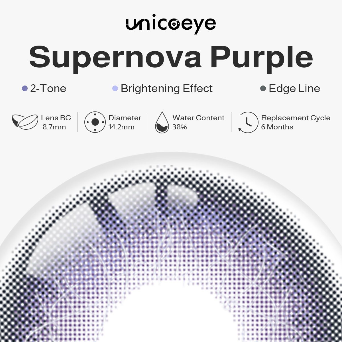 Supernova Purple 6 Months Contact Lenses | 2 Pcs