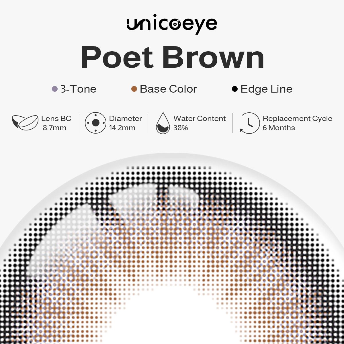 Poet Brown 6 Months Contact Lenses | 2 Pcs