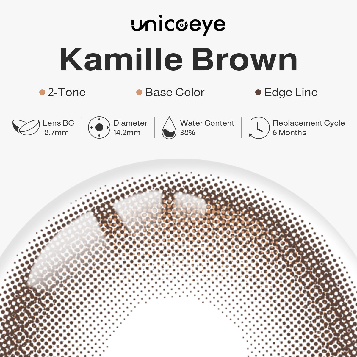 [Pre-Sale] Kamille Brown 6 Months Contact Lenses | 2 Pcs