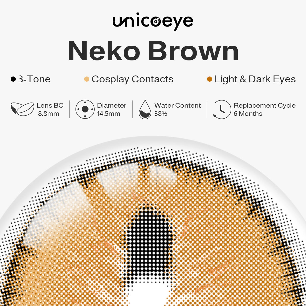 Neko Brown Costume 6 Months Contact Lenses | 2 Pcs