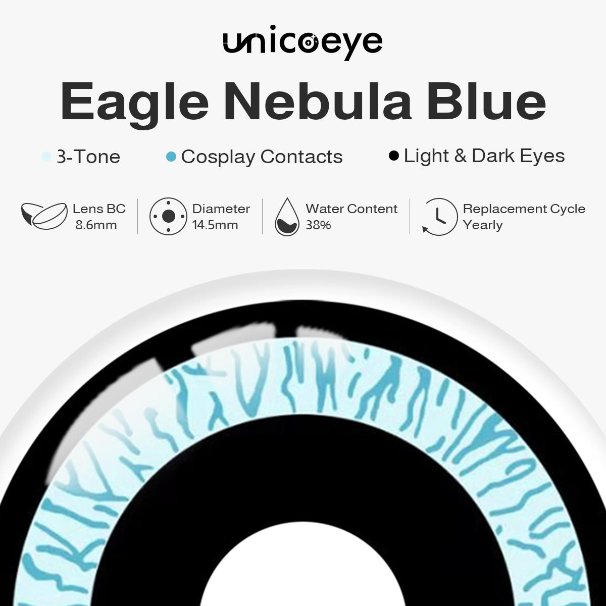 Eagle Nebula Blue Costume Yearly Contact Lenses