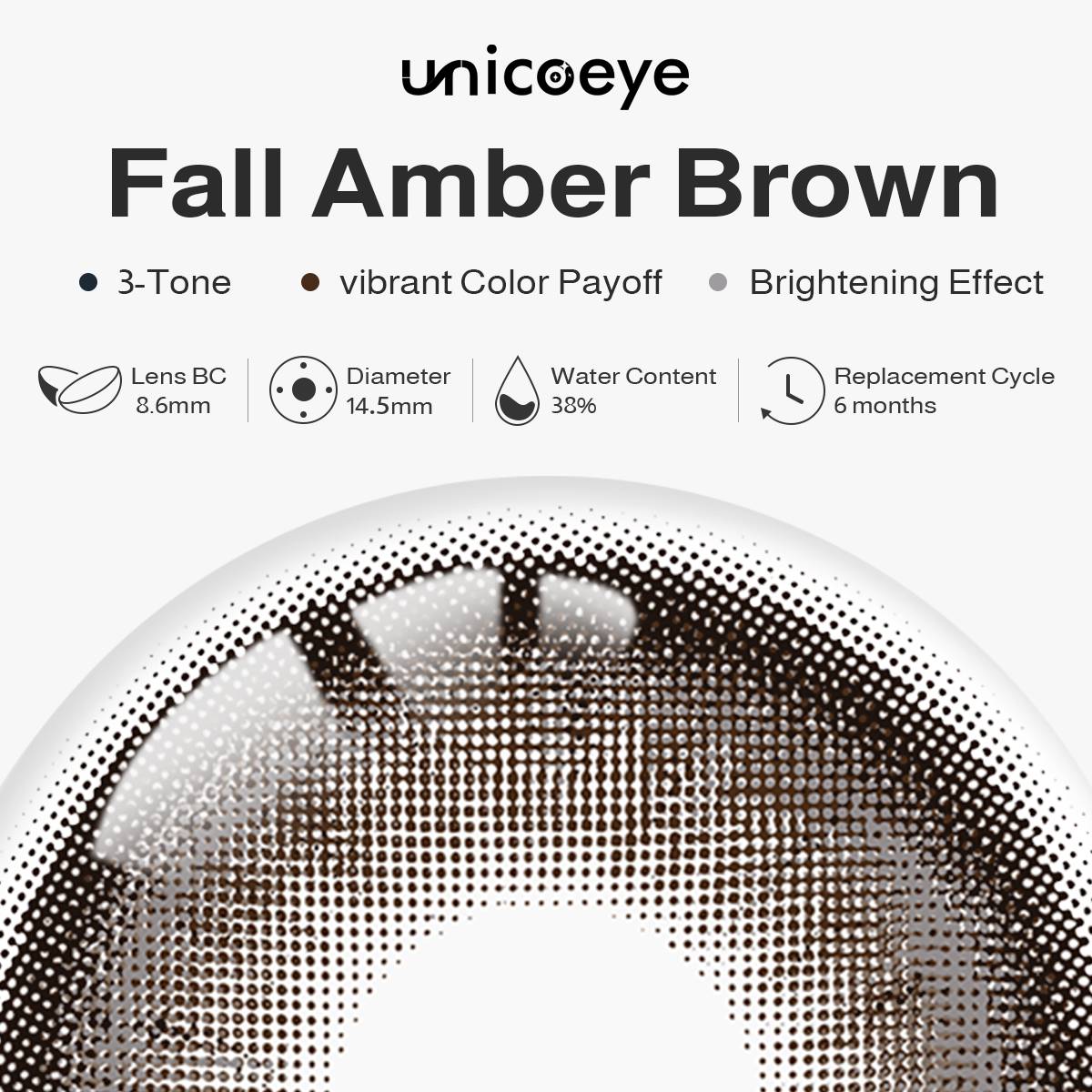 Fall Amber Brown 6 Months Contact Lenses | 2 Pcs
