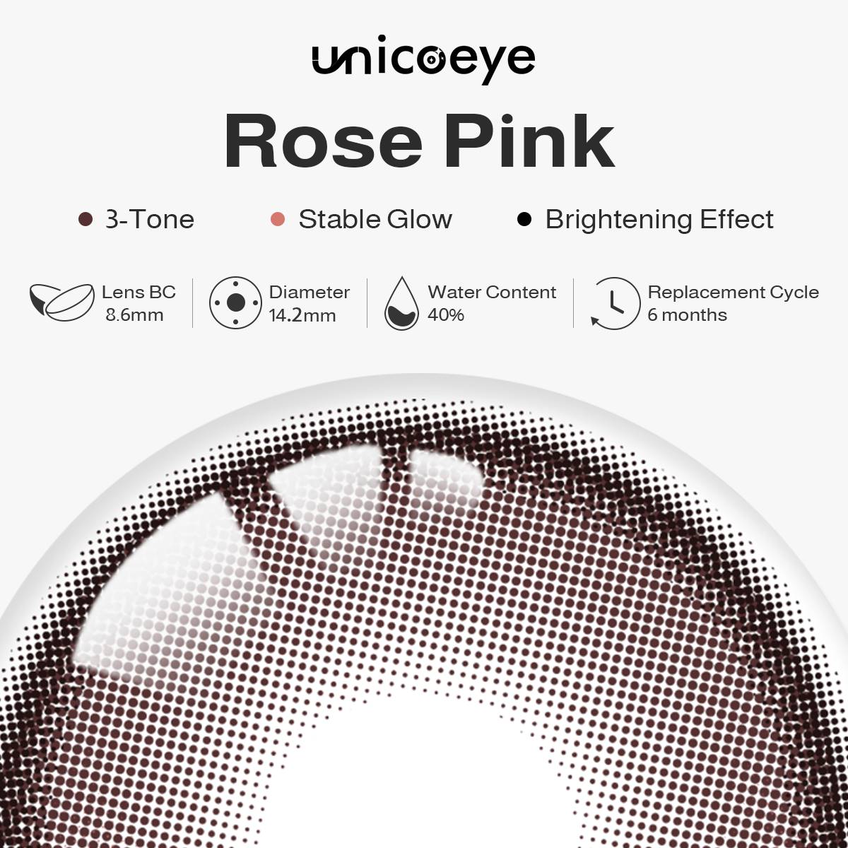 Stable Glow | Rose Pink 6 Months Contact Lenses | 2 Pcs