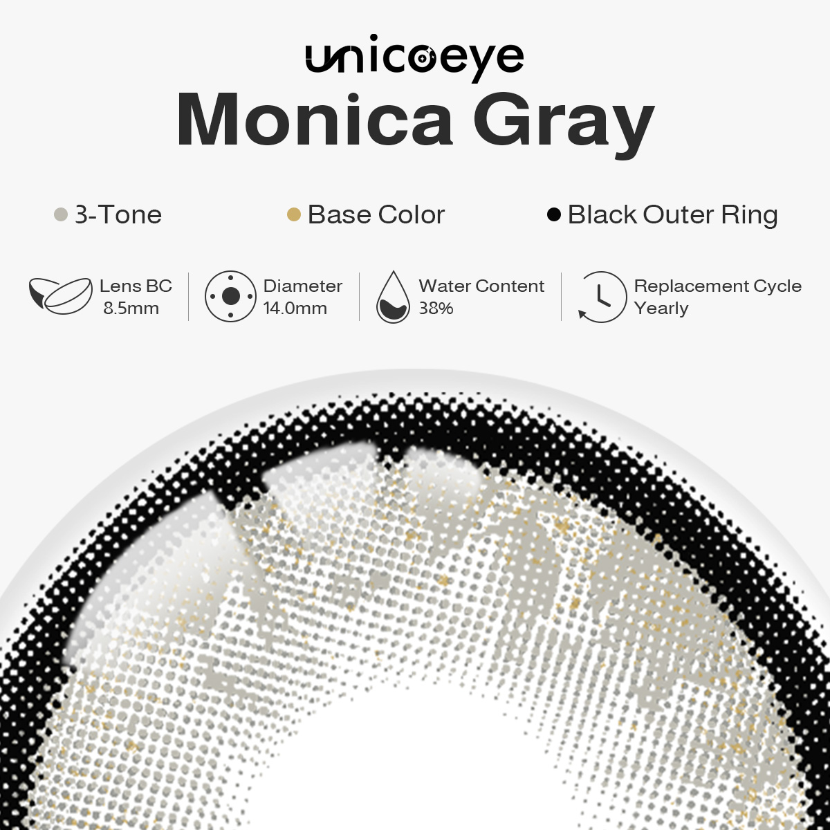 Monica Gray Yearly Contact Lenses