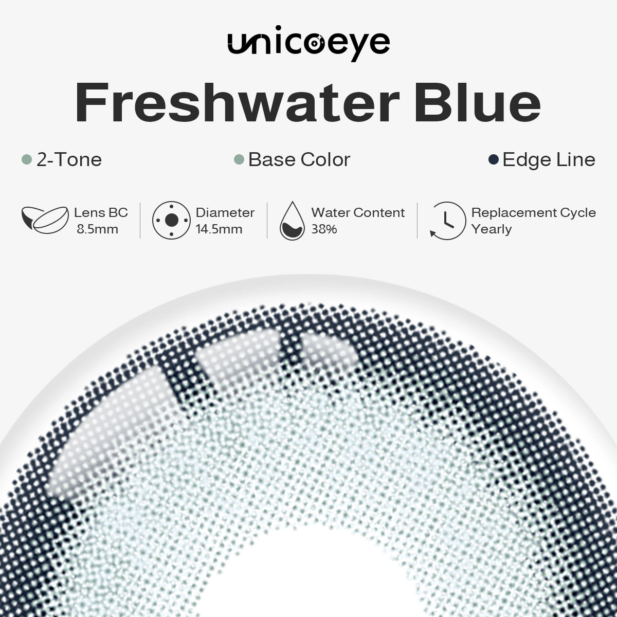 Freshwater Blue Yearly Contact Lenses