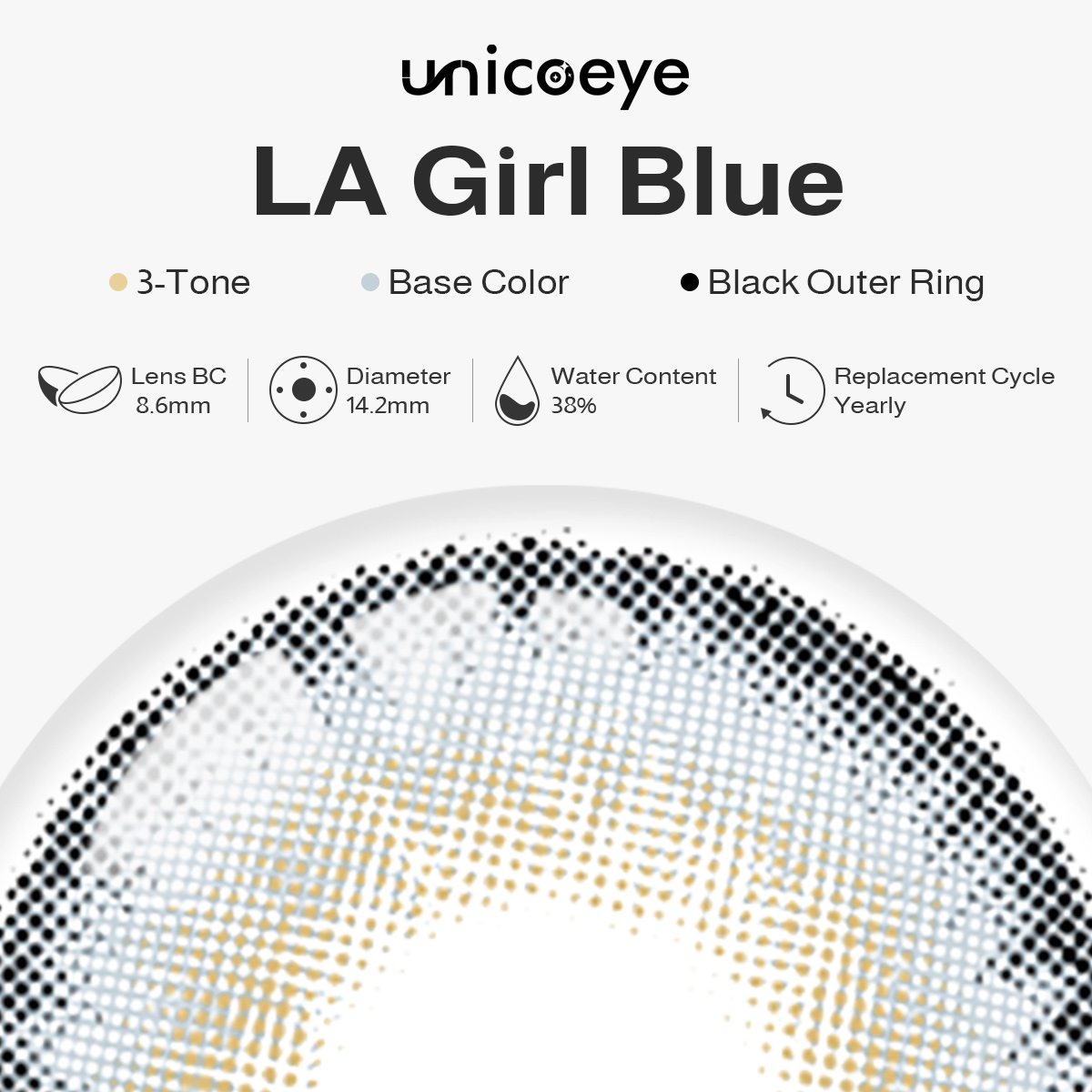 LA Girl Blue Yearly Contact Lenses