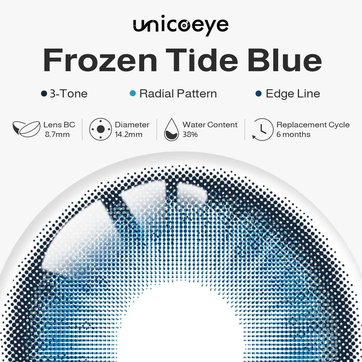 Frozen Tide Blue 6 Months Contact Lenses | 2 Pcs