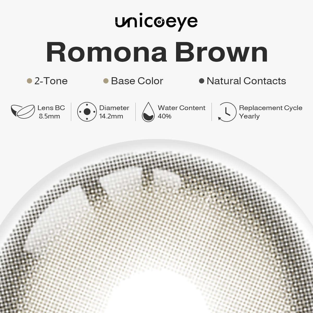 Romona Brown Yearly Contact Lenses | 2 Pcs