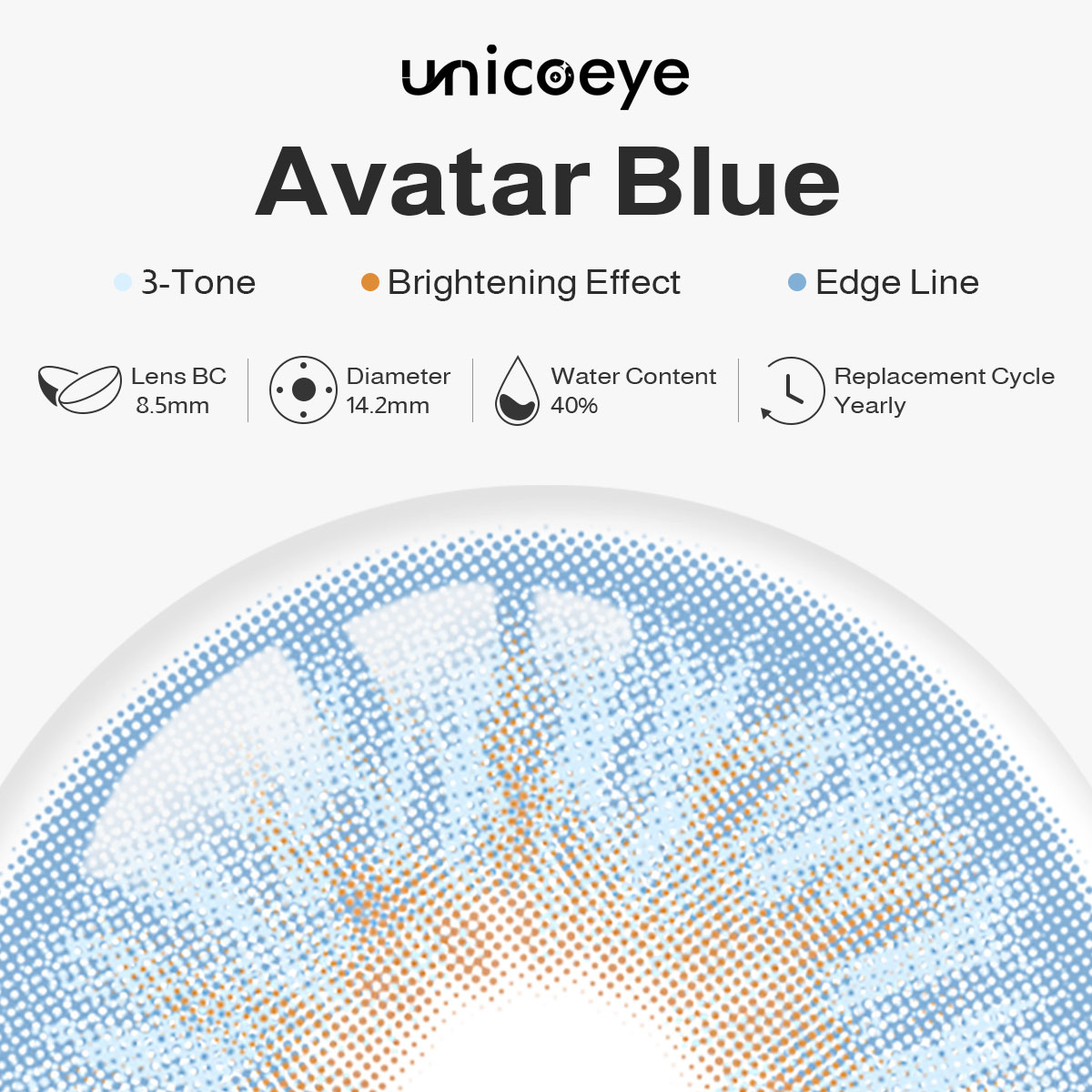 Avatar Blue Yearly Contact Lenses | 2 Pcs