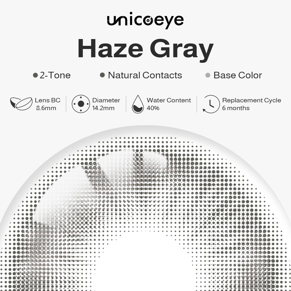 Haze Gray 6 Months Contact Lenses | 2 Pcs