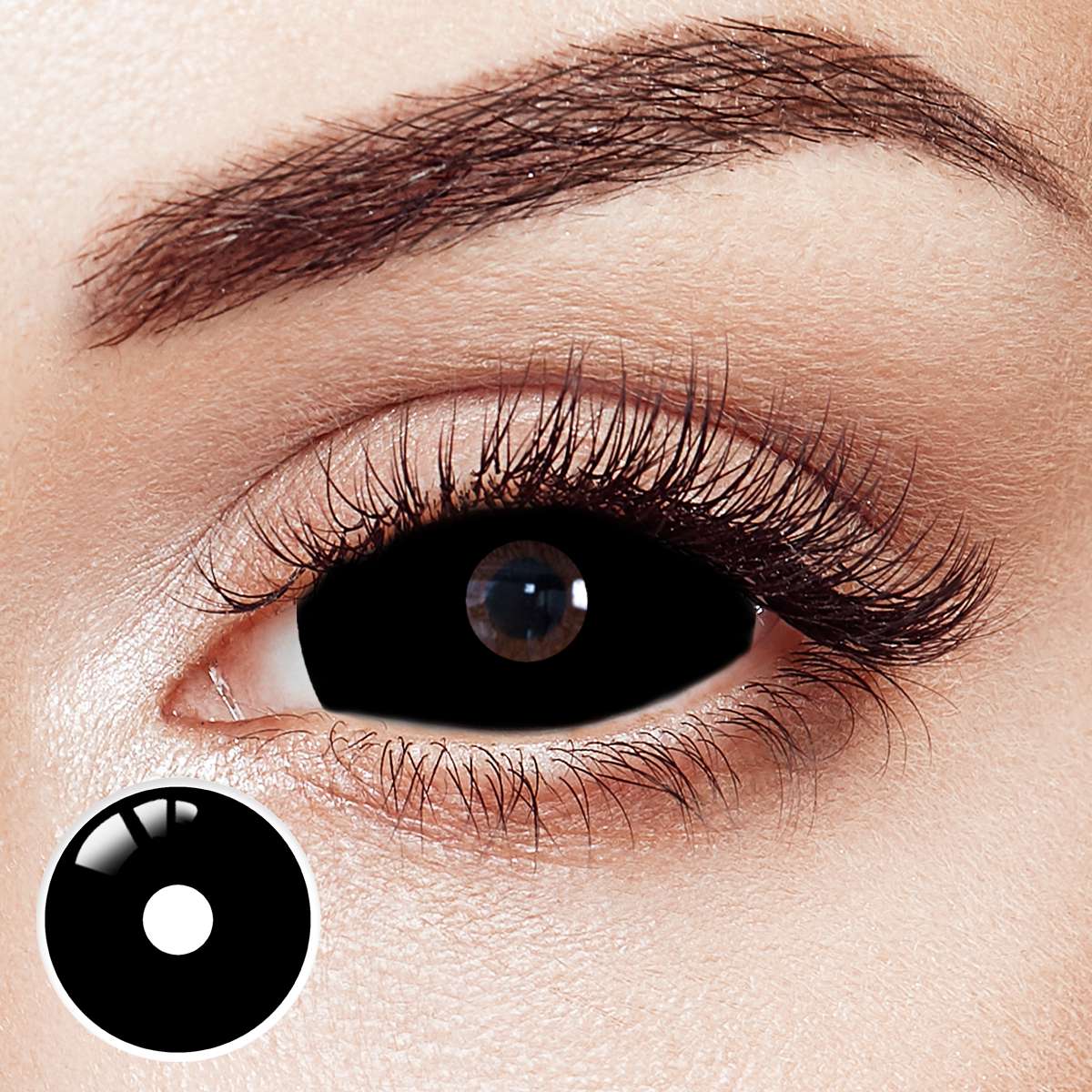Total Blackout Black Sclera 17mm Costume 6 Month Contact Lenses | 2 Pcs