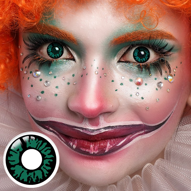 Toxic Emerald Green Costume Yearly Contact Lenses | 2 Pcs