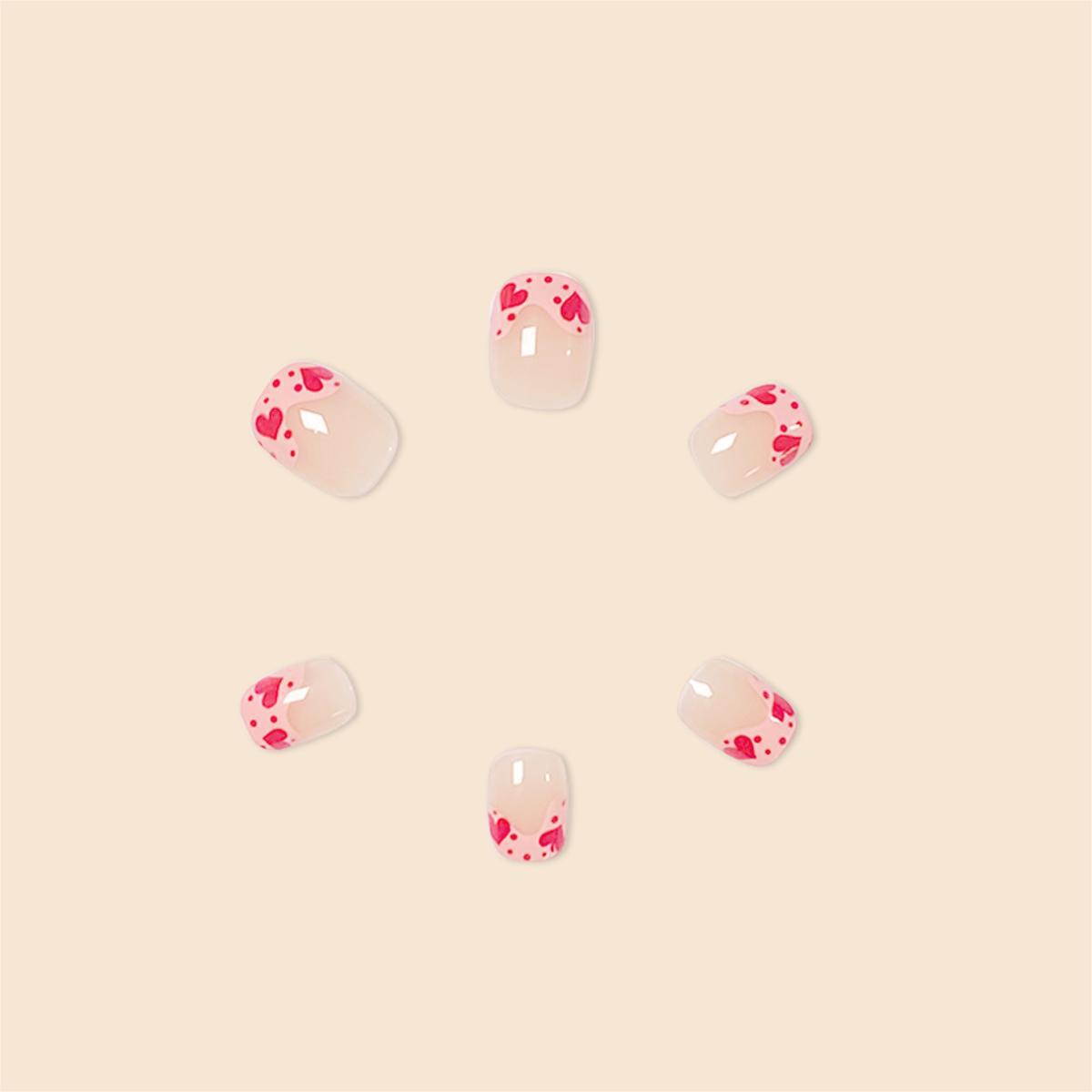 Blushing Love Red Nails