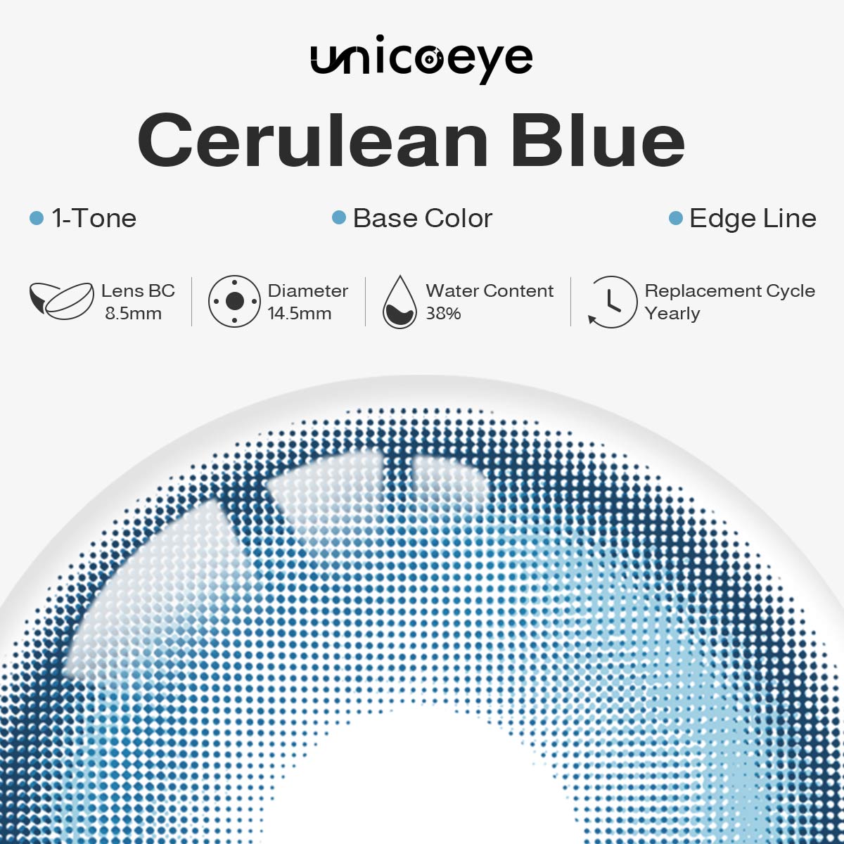 Cerulean Blue Yearly Contact Lenses