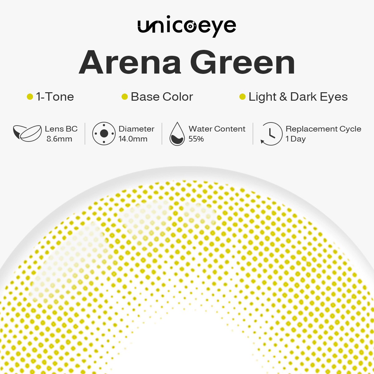 Arena Green Daily Contact Lenses | 10 Pcs