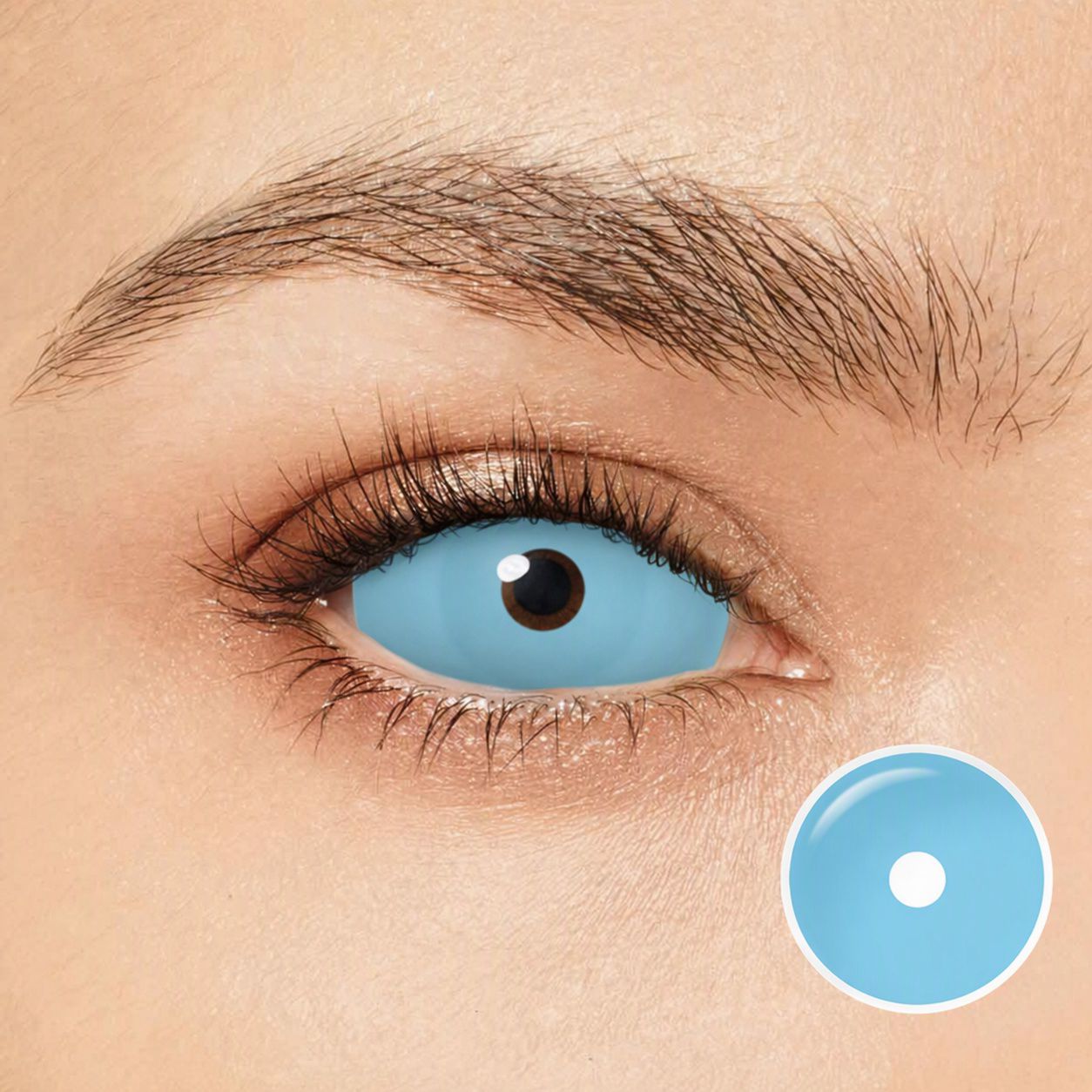 Pure Sky Blue 22mm Costume Yearly Contact Lenses | 2 Pcs