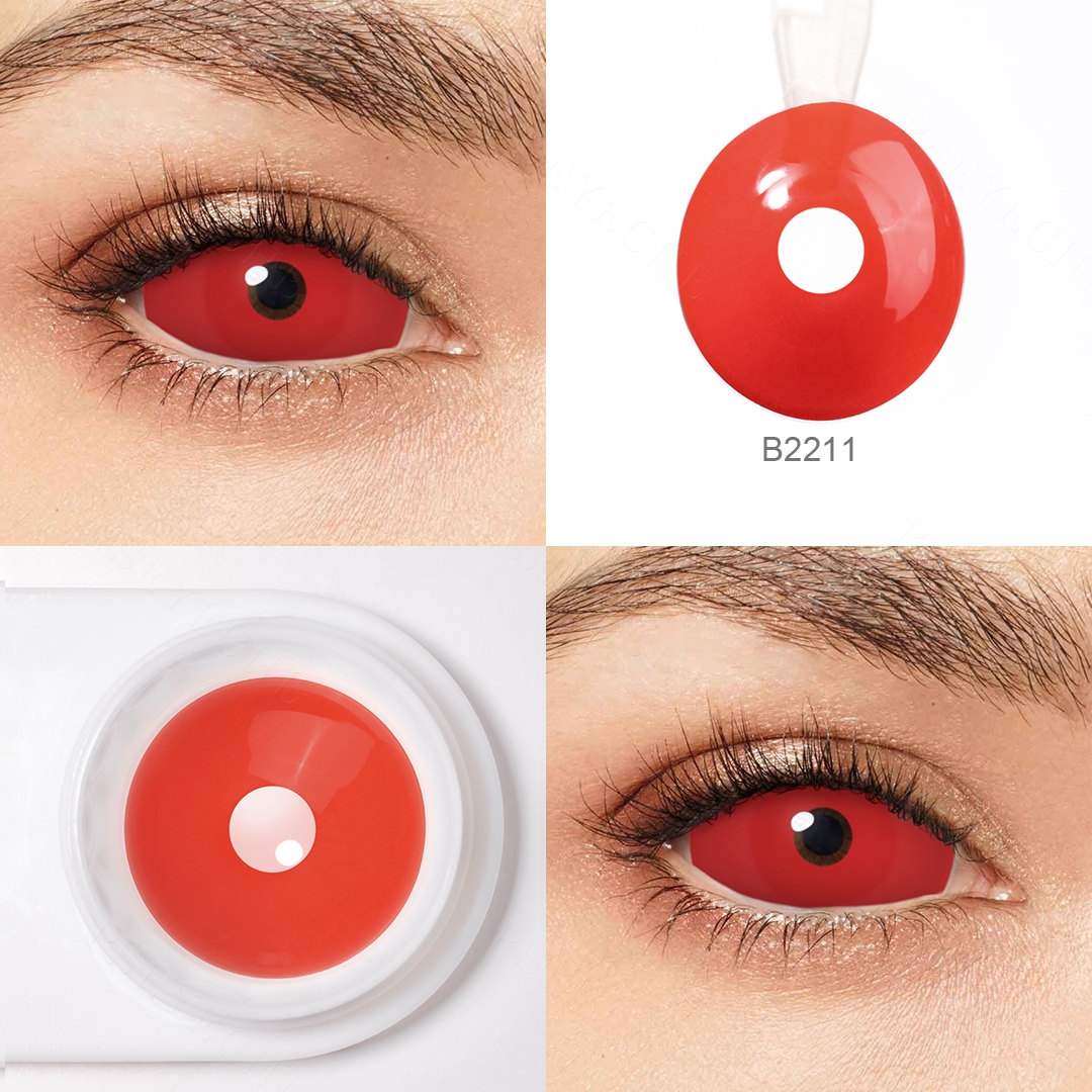 Pure Red Sclera 22mm Costume Yearly Contact Lenses